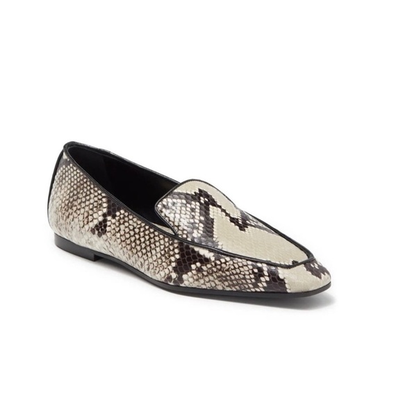 NEW Marion Parke Caroline Snakeskin Embossed Leather Loafer Natural Python‎ Sz 6 - Picture 1 of 8